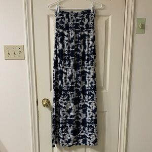 🌷3 for$25🌷George, US S, Navy & White Tie Dye Print Tube Top Maxi Dress